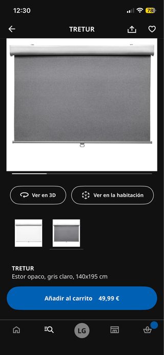 Estor opaco TRETUR marrón 140x195 cm