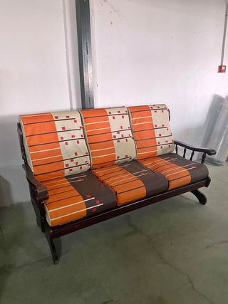 Sofá de Madera 3 Plazas Estampado