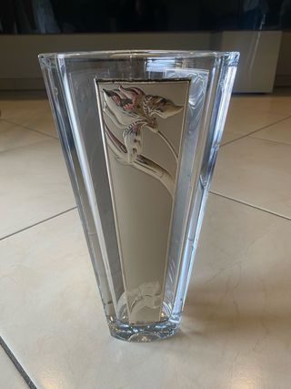 Vaso Cristallo Argento Fiore