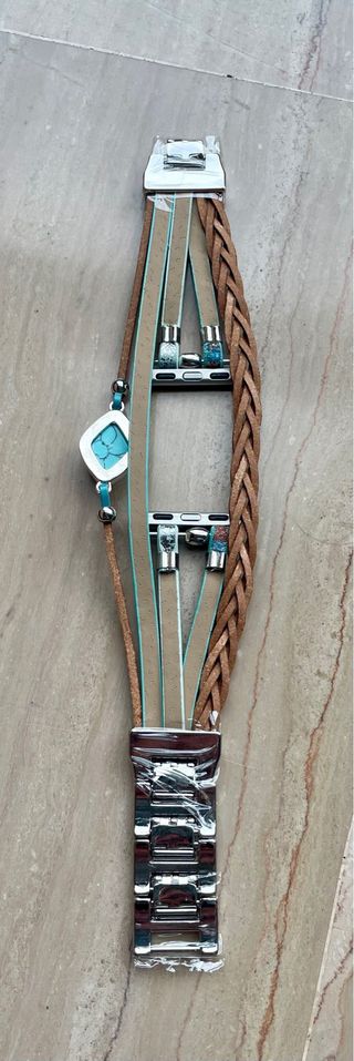 Correa Apple Watch estilo boho turquesa