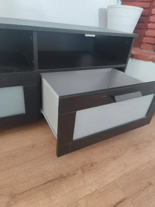 Mueble TV Ikea Brimnes Negro/Gris