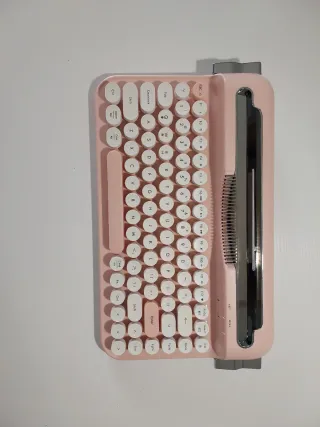 Teclado PC Inalámbrico Vintage Rosa