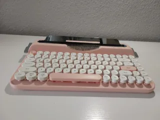 Teclado PC Inalámbrico Vintage Rosa