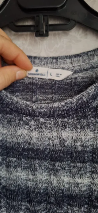 Vestido midi de punto acanalado a rayas