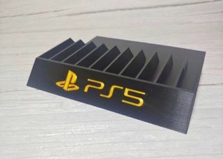 Supporto PS5 per 10 giochi Nero con Logo Dorato