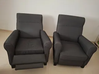 2 Butacas Reclinables Tela Gris