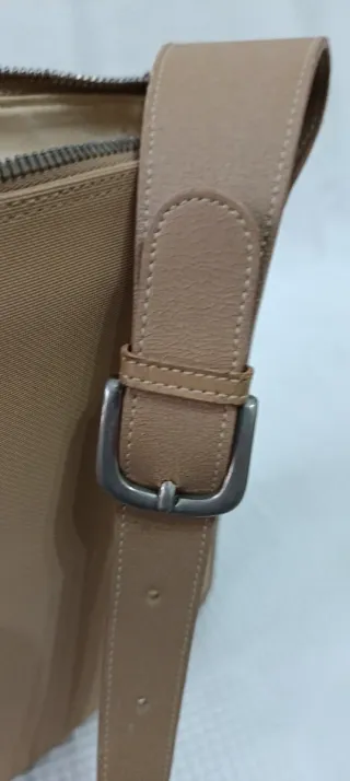 Borsetta beige  in pelle e nylon by Pollini