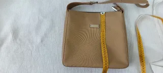 Borsetta beige  in pelle e nylon by Pollini