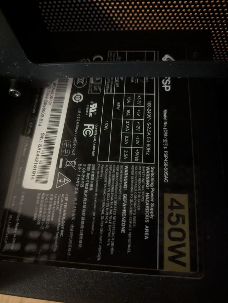 Fuente sfx itx fsp 450w