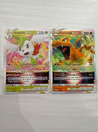 Cartas Pokémon V-ASTRO Shaymin y Charizard
