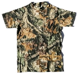 Camiseta de caza manga corta camuflaje de árbol