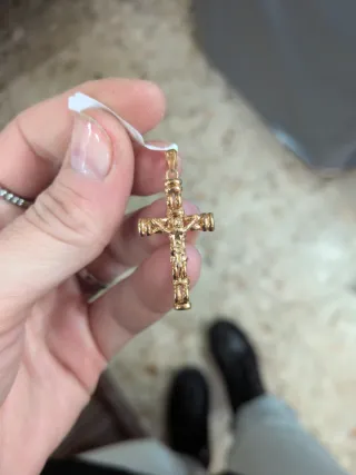 Colgante Cruz Crucifijo Oro Textura