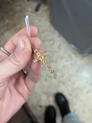 Colgante Cruz Crucifijo Oro Textura