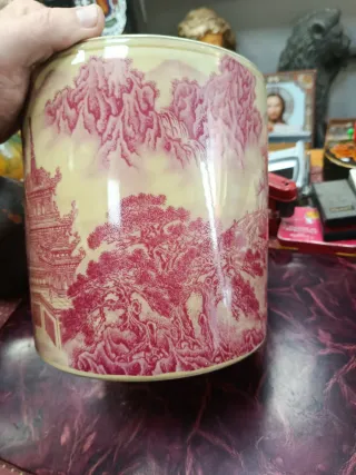 Bote de té de porcelana china antiguo