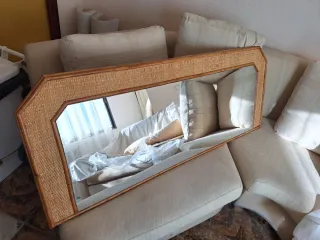 Espejo vintage de bambu