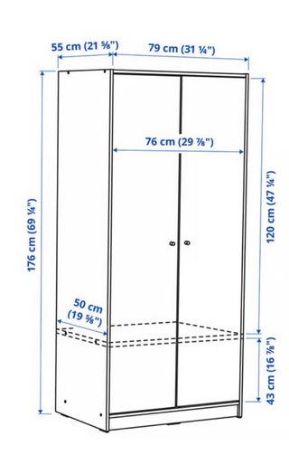 Armario 2 puertas Kleppstad IKEA blanco