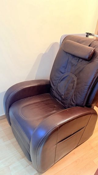 OFERTAS Sillón de masaje de piel marrón como nuevo