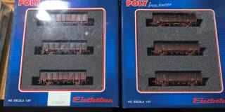 Electrotren Vagones Elos Rojo Oxido HO 1:87