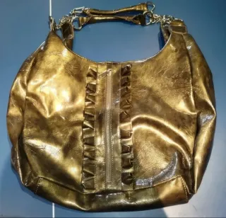Bolso Hobo Dorado Brillante