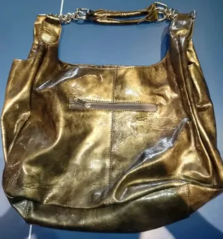 Bolso Hobo Dorado Brillante