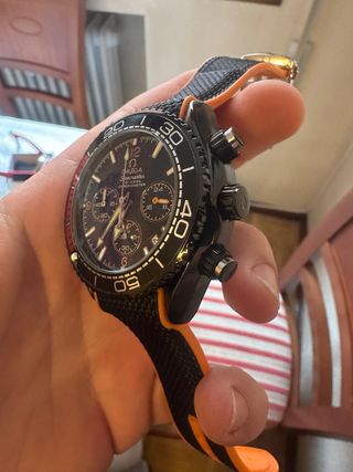 Omega Seamaster Cronógrafo Negro Naranja
