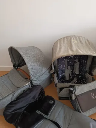 Conjunto Carrito Bebé Jane Muum Gris