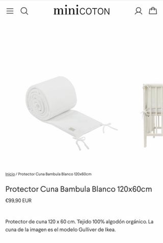 Cuna infantil equipada Con colchón, funda nórdica