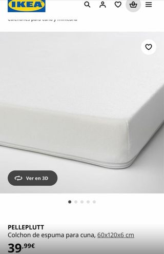 Cuna infantil equipada Con colchón, funda nórdica