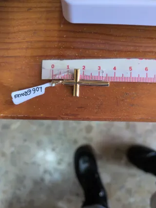 Colgante Cruz Lisa Oro 37mm Hueca