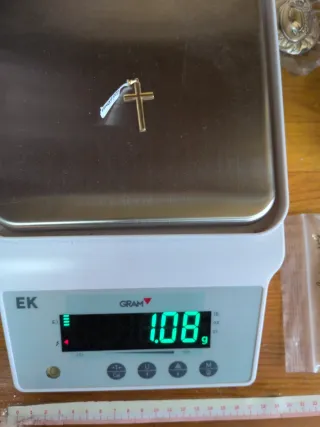 Colgante Cruz Lisa Oro 37mm Hueca