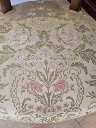 Silla Antigua Tapizada Madera