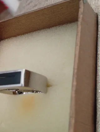 Anello uomo rettangolare nero argento