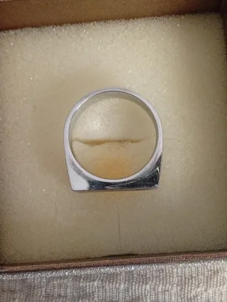 Anello uomo rettangolare nero argento