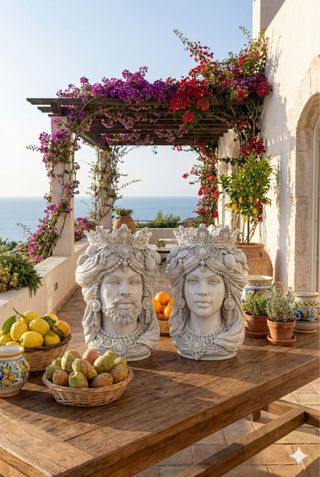 Coppia Teste di Moro Re & Regina 25cm