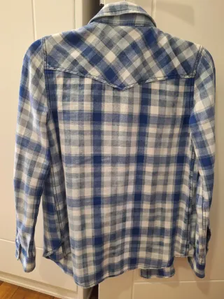 Camisa cuadros Zara azul y blanco