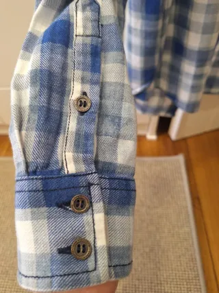 Camisa cuadros Zara azul y blanco