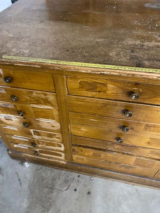 Gran mueble organizador antiguo de madera maciza