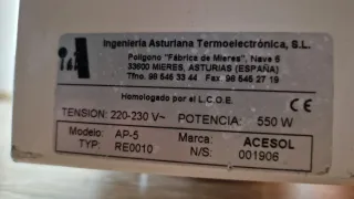 Emisor térmico blanco 5 elementos 550w