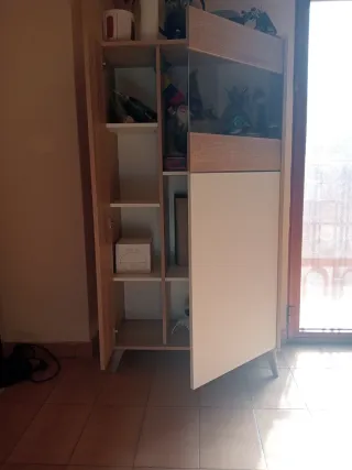 Vitrina 3 puertas madera y cristal