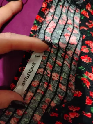 Vestito lungo floreale nero e rosso