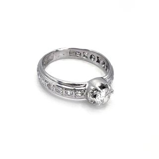 Anillo Oro Blanco Diamante Natural