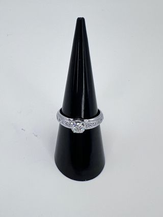 Anillo Oro Blanco Diamante Natural