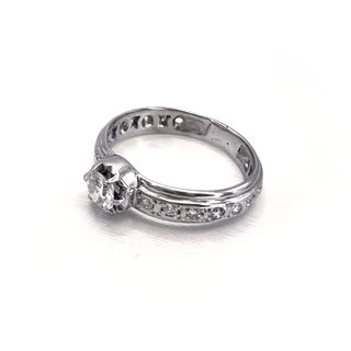 Anillo Oro Blanco Diamante Natural