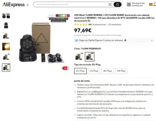 4 WASH LED 7x18W RGBWA+UV