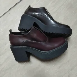 Zapatos Bershka Marrones Plataforma Tacón