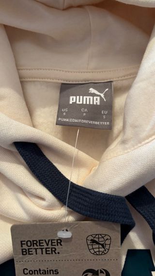 Felpa Puma ragazzo beige con cappuccio