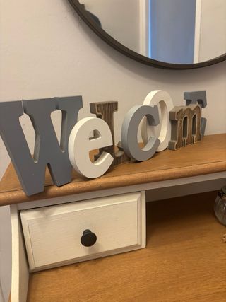 Mueble consola entrada recibidor madera y metal