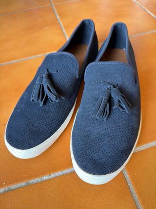 Zapatos Zara Azul terciopelo