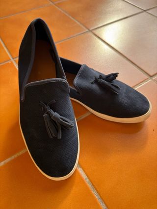 Zapatos Zara Azul terciopelo
