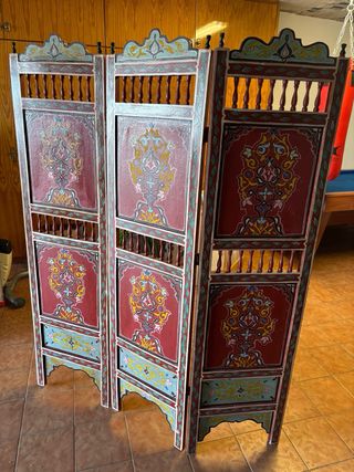 Biombo decorativo de madera